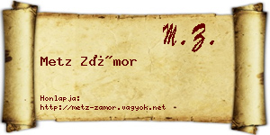 Metz Zámor névjegykártya